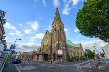 Beckenham (Büyük Londra), Kent / UK. Beckenham 'daki Christ Kilisesi Fairfield Yolu ve Lea Yolu' nun köşesinde. Bromley Borough 'daki bir İngiliz Kilisesi..