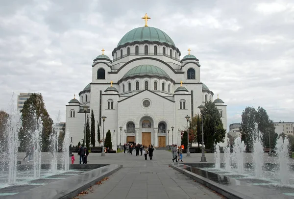 Belgrádi Szent Száva Templom Egy Szerb Ortodox Templom Amelyet Szent — Stock Fotó