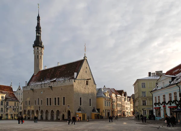 Tallin Capital Estonia Ayuntamiento Tallin Plaza Del Ayuntamiento Raekoja Platz — Foto de Stock