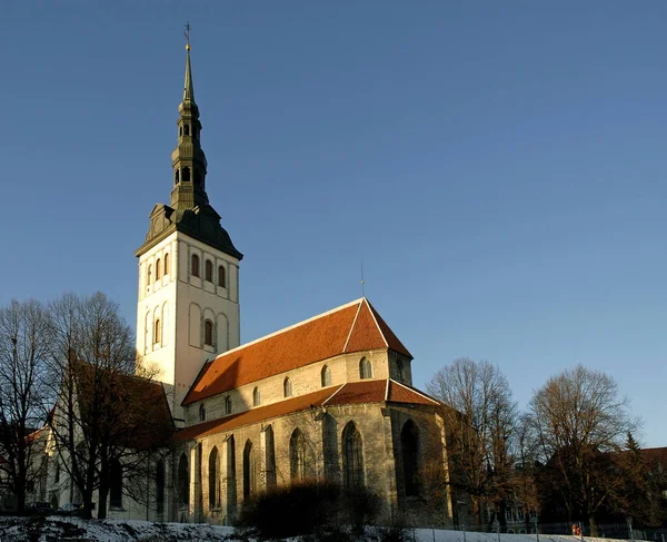 Iglesia San Nicolás Tallin Estonia Trata Una Antigua Iglesia Medieval —  Fotos de Stock