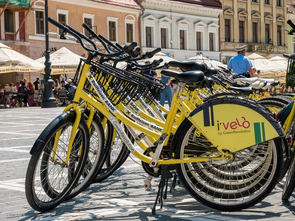 Brasov Romania 2020 Velo Relax Bicycle Rent Main Square Brasov — Stock Photo, Image