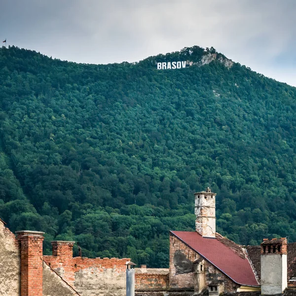 Brasov Rumänien 2020 Brasov Steht Großen Lettern Auf Dem Berg — Stockfoto