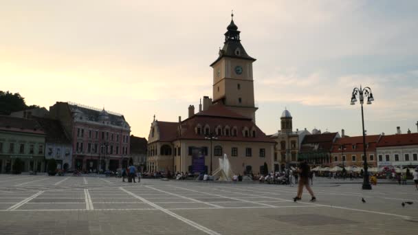 Brasov Romênia 2020 Edifício Prefeitura Brasov Localizado Praça Conselho Cidade — Vídeo de Stock