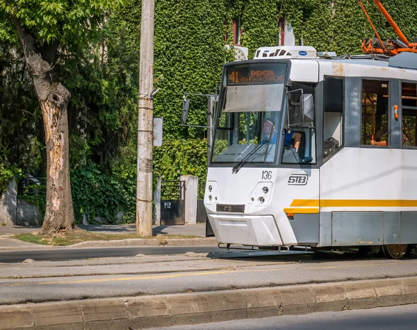 Bucharest Romania 2020 City Tram Належить Bucharest Transit Corporation Societatea — стокове фото