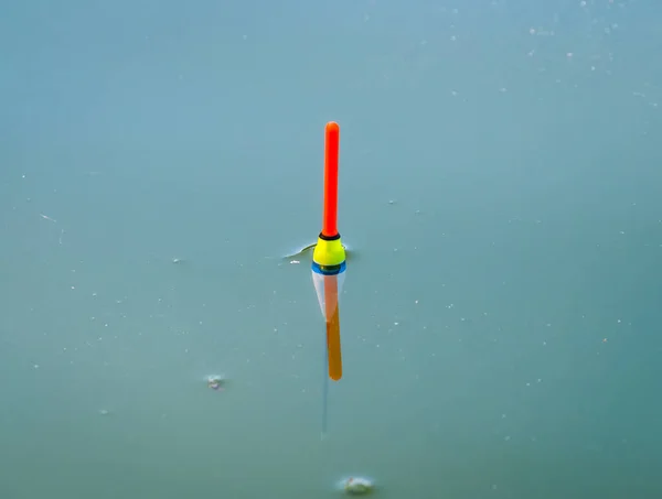 Orange Fishing Float Cork Surface Water — Stock Photo, Image