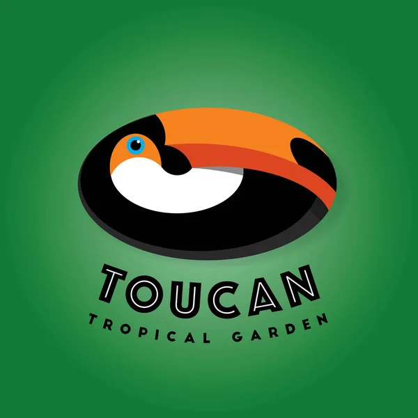 Vettore Del Logo Toucan Emblema Degli Uccelli Tropicali Icona Del — Vettoriale Stock