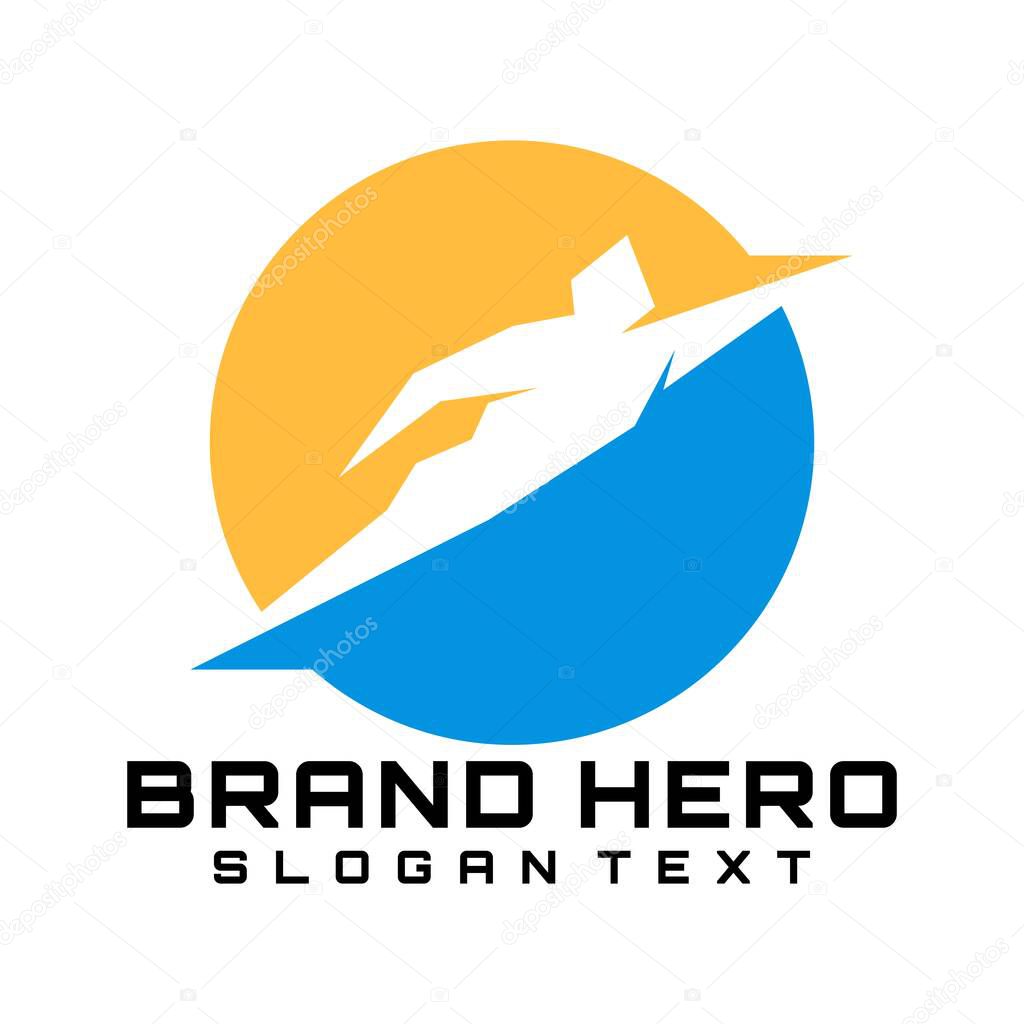 Hero logo creative simple design vector