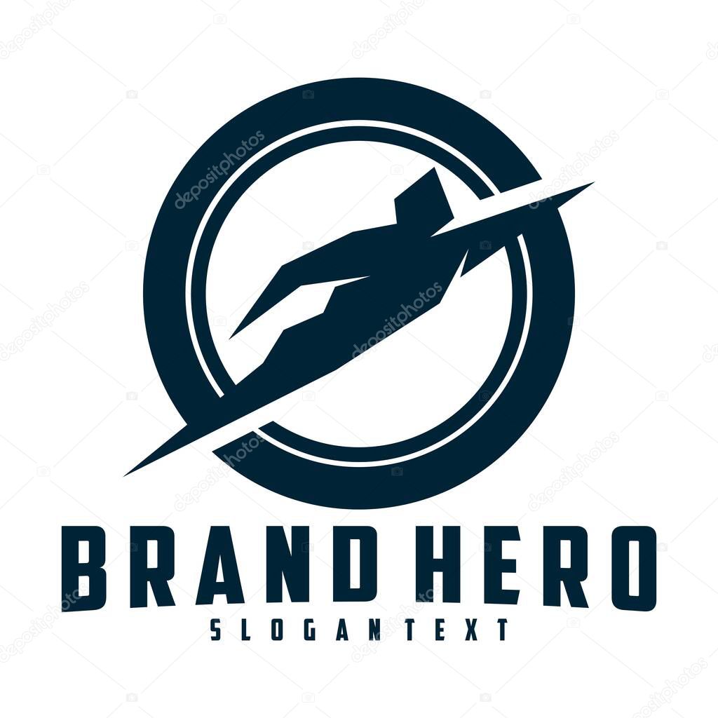 Hero logo creative simple design vector