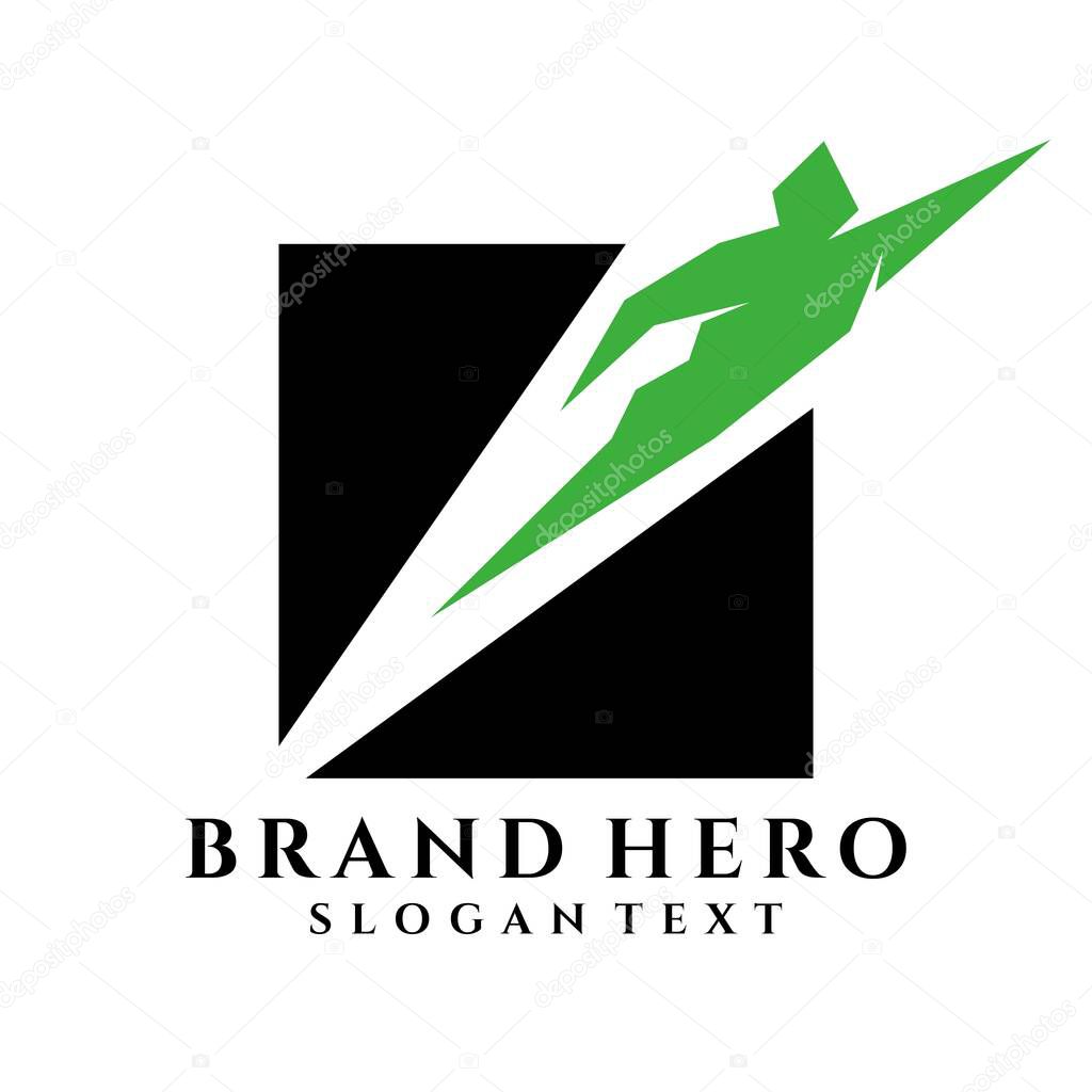 Hero logo creative simple design vector
