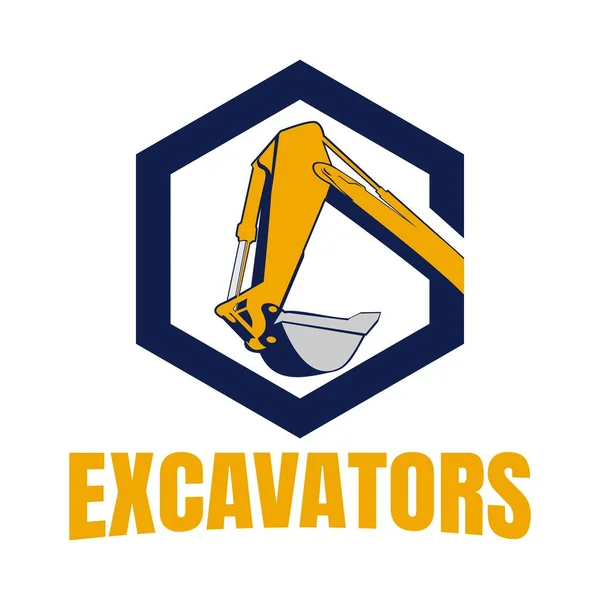 Excavadoras Logo Icono Diseño Vector — Vector de stock