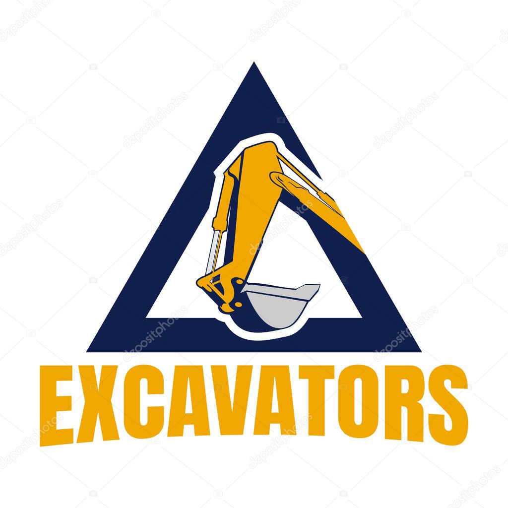 Excavators logo icon design vector