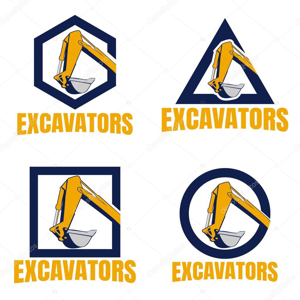 Excavators logo icon design vector