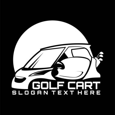 Golf arabası logo vektör illüstrasyonu