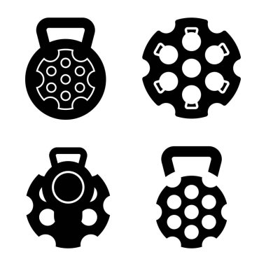 silah namlusu jimnastik salonu yaratıcı logo tasarım vektörü