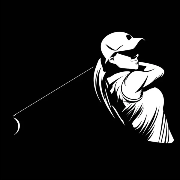 Golf oyuncusu simgesi logo illüstrasyon vektörü