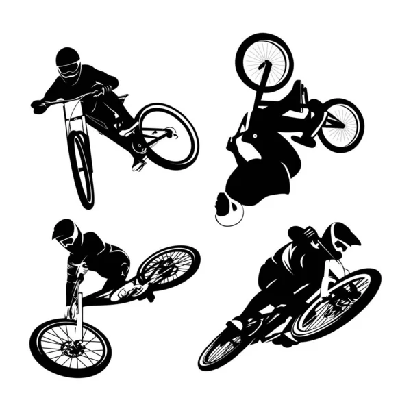 Mountainbike Cykel Logotyp Design Ikon Vektor — Stock vektor