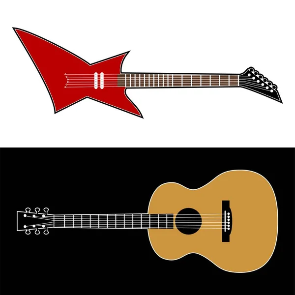 Guitar Design Logo Icon Vector — Stock Vector