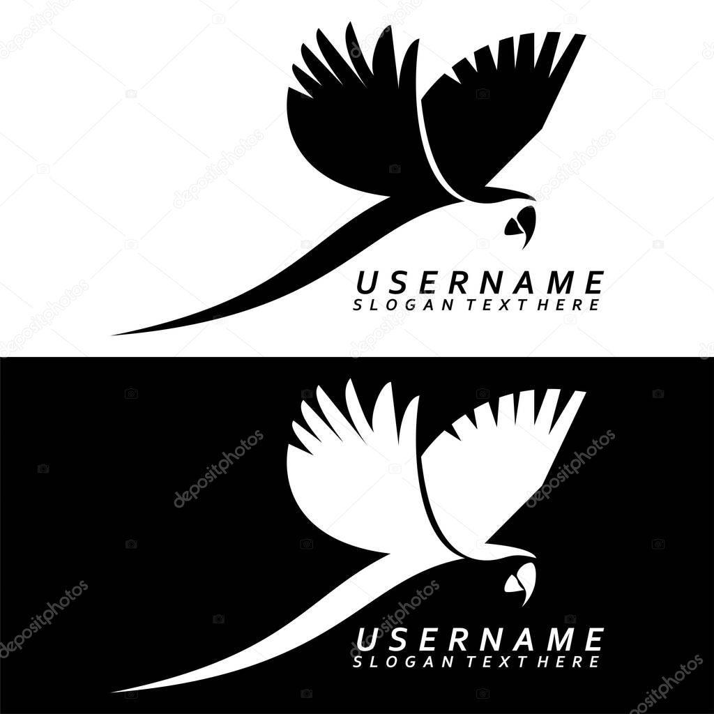 Parrot birds logo design icon vector