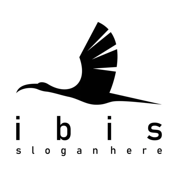 Ibis Diseño Aves Logo Icono Vector — Archivo Imágenes Vectoriales