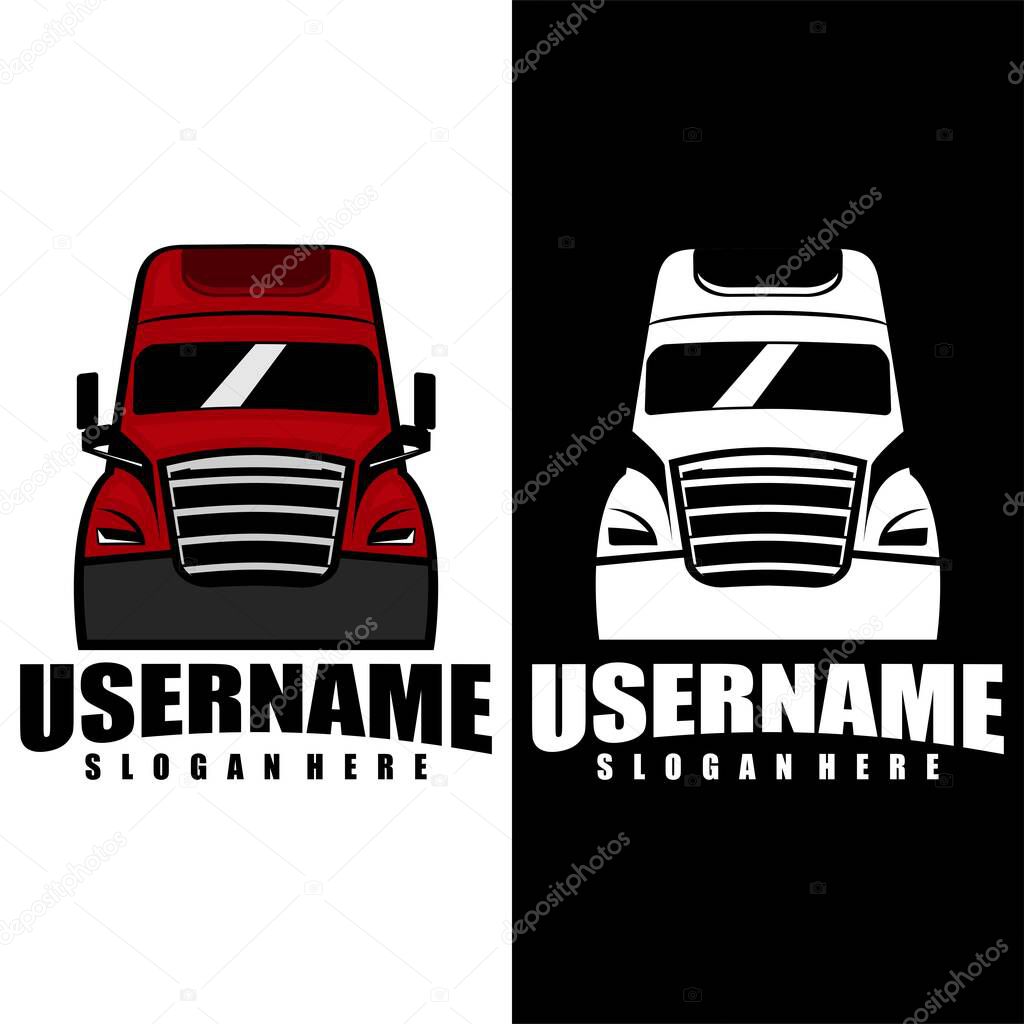 Semi truck logo design vector
