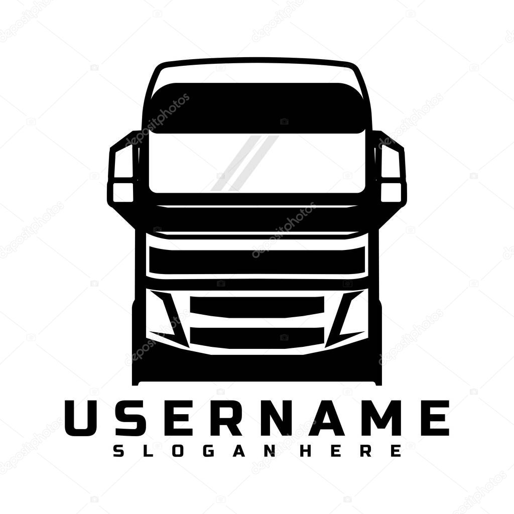 semi truck logo design vector