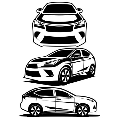 SUV Araba logo tasarımı ikon vektör illüstrasyon vektörü