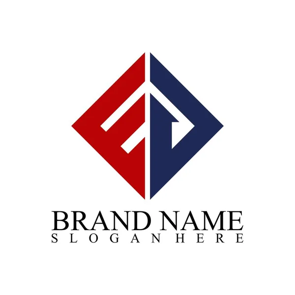 E ve D harfi logo tasarım vektörü