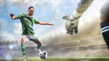 Futbol oyuncuları gün grand Stadyumu arka plan panorama eylem içinde