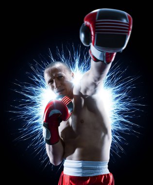 siyah arka planda izole profesyonel Boxer