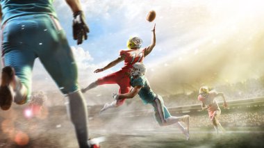 Amerikan futbolu oyuncular eylem büyük arena