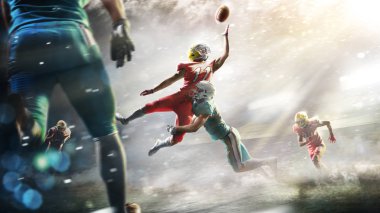 Amerikan futbolu oyuncular eylem büyük arena