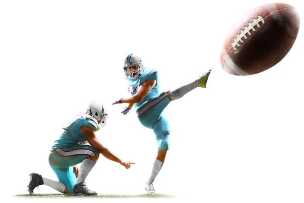 American football players in action white isolated — Stock Photo, Image