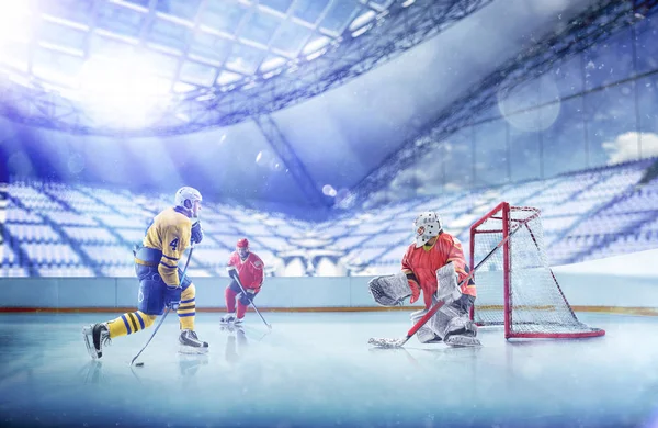 Professional hockey players in action on grand arena — Stock Photo, Image