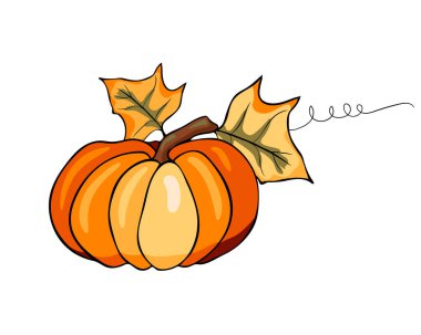 Vektör kabağı çizimi. Doodle tarzında elle çizilmiş vektör çizimi. Vegan ürünler, broşürler, pankart, restoran menüsü, çiftçi pazarı ve organik gıda deposu için kullanılabilir