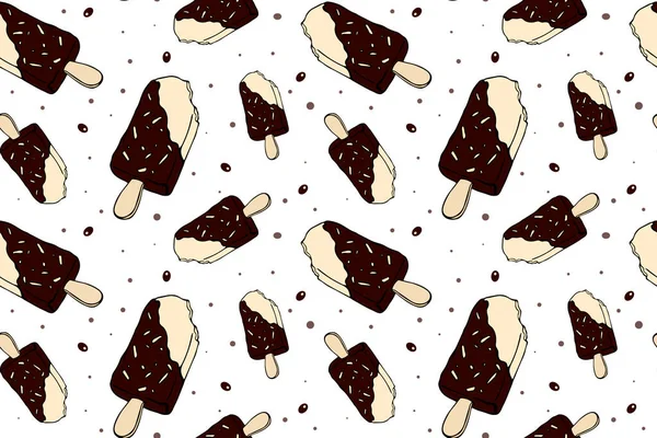 Patrón Sin Costura Vectorial Con Paleta Chocolate Ilustración Está Dibujada — Vector de stock