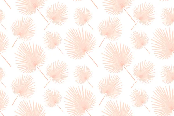 在白色背景上有热带叶子组成的矢量无缝图案 美丽的夏季设计 用于印刷明信片 邀请函 床上用品 包装纸 纺织品 — 图库矢量图片