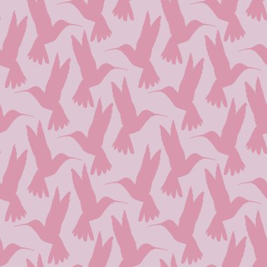 Pembe arka planda uçan küçük cennet kuşlarıyla kusursuz bir desen. Kumaş, giysi, yatak, ambalaj kağıdı tasarımı.