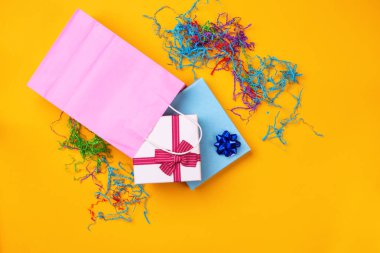 çeşitli hediye kutuları Üstten Görünüm