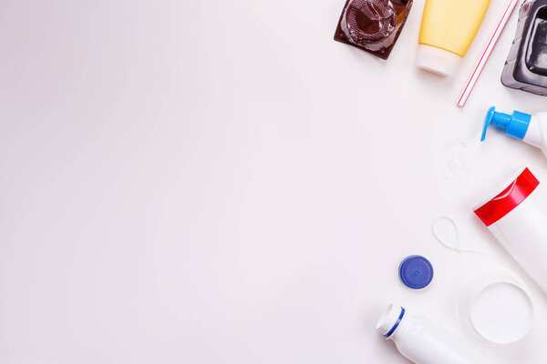 Selection of plastic garbage for recycling. Concept of recycling