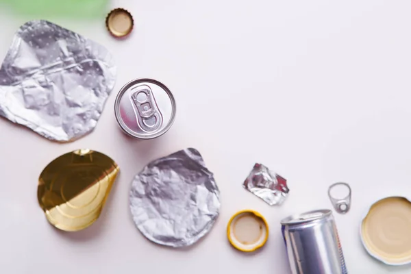 Selection of metal garbage for recycling. Concept of recycling — Stock Photo, Image