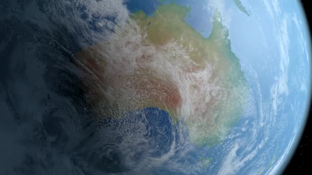 Terra Girando Aproximando Para Austrália Dia Transforma Noite — Vídeo de Stock