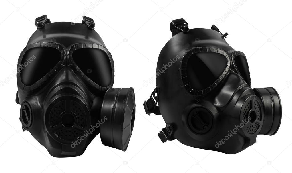 Isolated military gas mask.