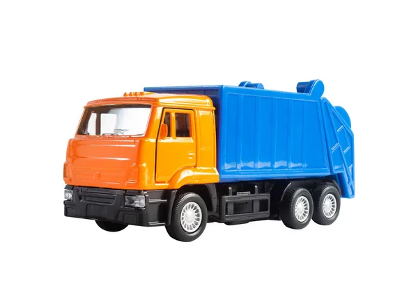 Ізольована Фотографія Іграшкового Сміття Вид Кут Вантажівки Білому Тлі — стокове фото