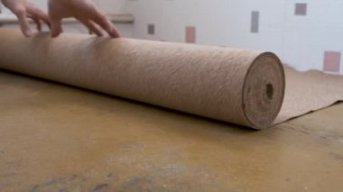 Natural Cork 'u yere dök. bir Laminate için temel