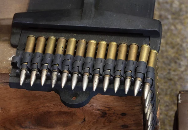 Linked Belt British 303 Cartridges Browning Aircraft Machine Guns — Stock Photo, Image