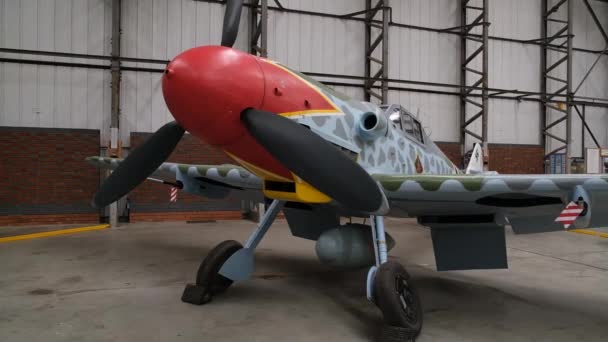 Messerschmitt 109 Německý Stíhací Letoun Druhé Světové Války Který Byl — Stock video