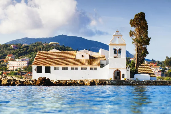 View Vlacherna Monastery Kanoni Corfu Island Greece — Stock Photo, Image