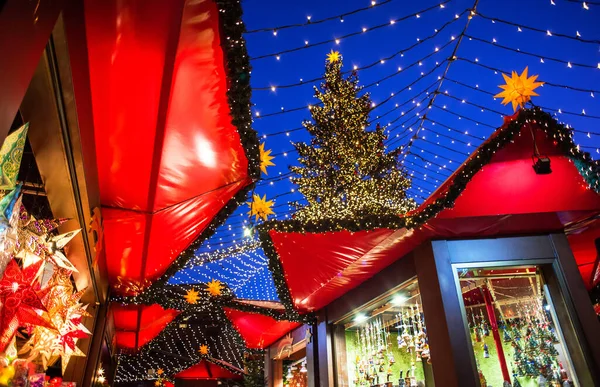 Традиційний Різдвяний Ринок Європі Кельн Німеччина Головна Міська Площа Декорованим — стокове фото
