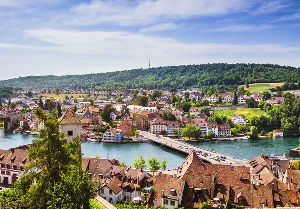 Panoramautsikt Över Den Gamla Staden Schaffhausen Schweiz Från Munots Fästning — Stockfoto