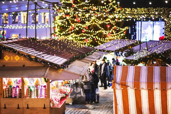 Traditionell Julmarknad Europa Köln Tyskland Stortorget Med Dekorerat Träd Och — Stockfoto